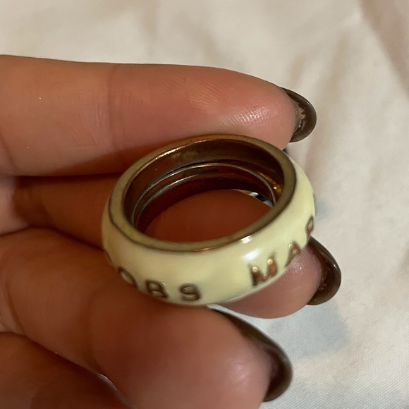 Marc by Marc Jacobs Logo Rings Creme and Black 7 - Picture 4 of 7